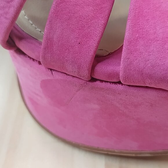 ALDO Suede Peep Toe High Heel Platforms Pink Fushia Women EU 38/ US 7.5 - Picture 3 of 15